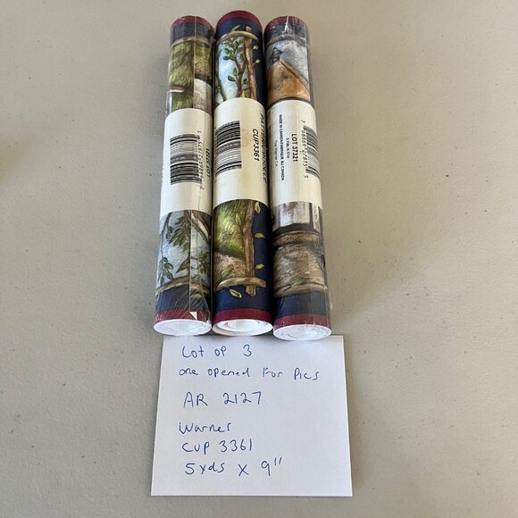 Vintage New Warner Wallpaper Border Lot of 3 CUP3361 Wood Houses Country Cottage - Picture 4 of 4